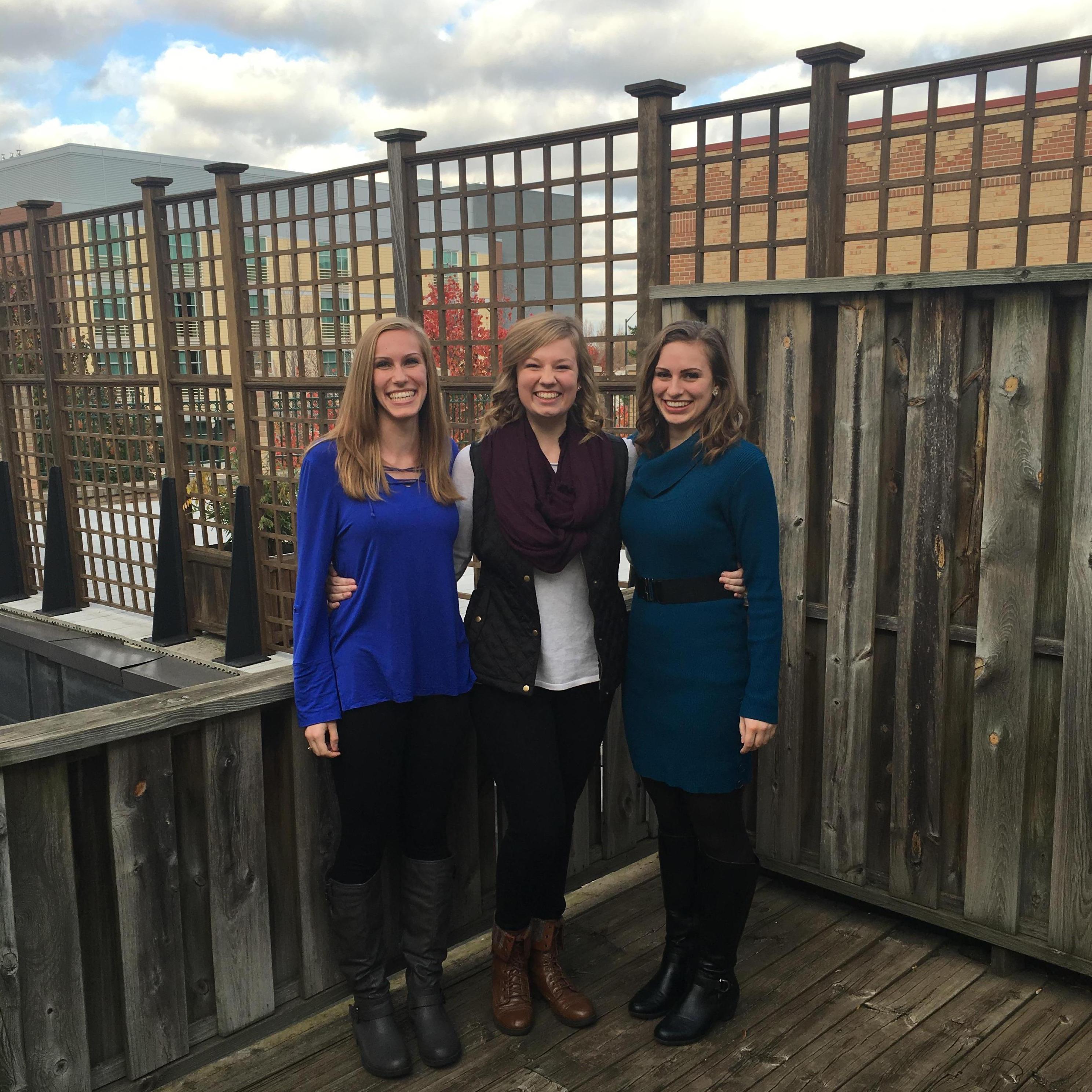 Rachel, Catie, and Elizabeth: The big three; Rachel and Catie visiting me at Hope College.