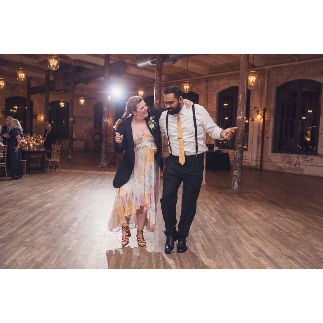 Hannah and Vyasar dancing at Jordan and Mary's wedding, 2023