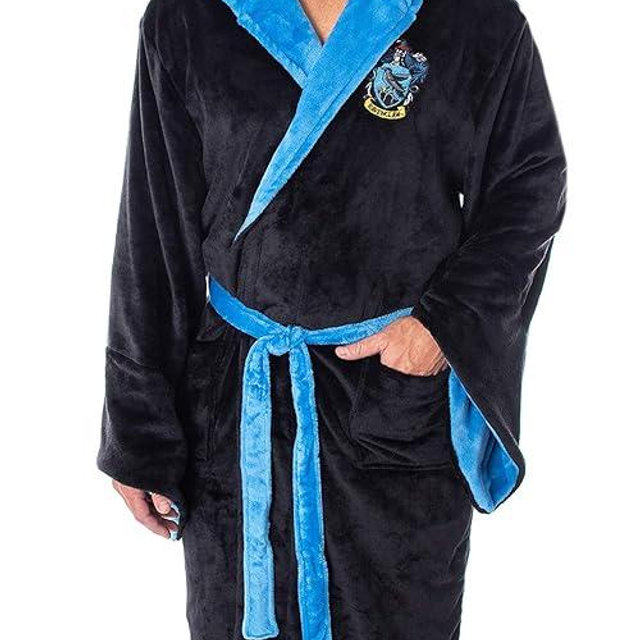 Harry Potter Adult Fleece Plush Hooded Robe - Gryffindor, Slytherin, Ravenclaw, Hufflepuff, Hogwarts