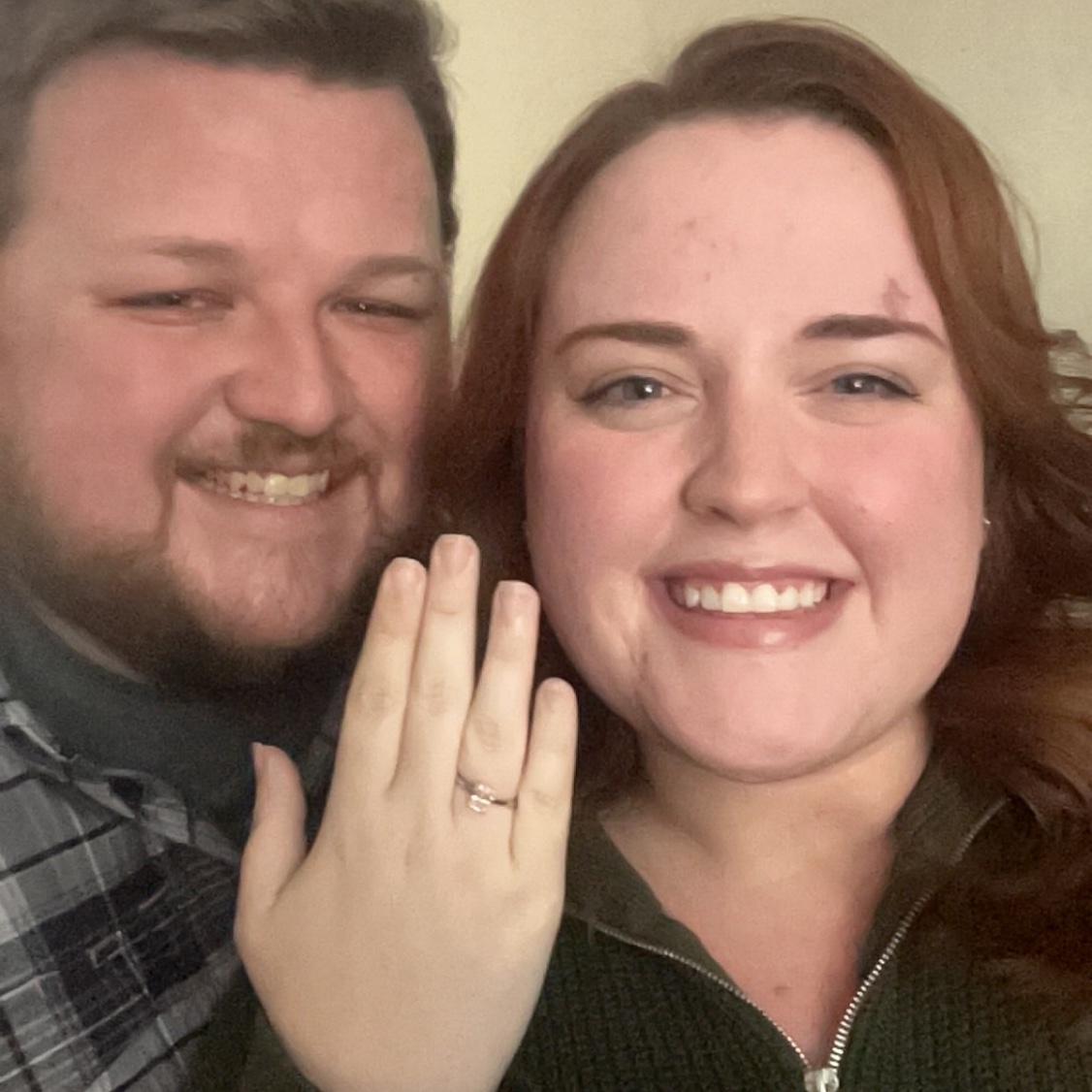 Our quintessential "We're engaged!" photo.