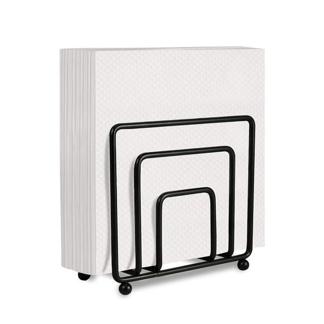 Fengzhe Napkin Holder for Table, Suitable for Kitchen, Restaurant, and Outdoor Use, Paper Cocktail Napkin Holder that Matches Various Dining Room Decor Styles.(5.43'' x 2.17''x 5.04''Black)