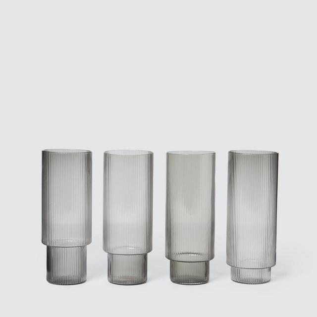 Ripple Long Drink Glasses, Set of 4