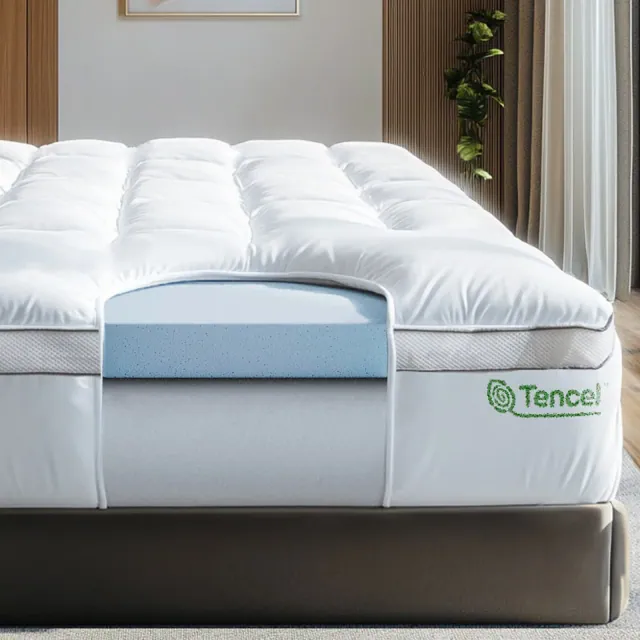 Mattress Topper - 4 Inch - CertiPUR-US Certified Gel Memory Foam - Hybrid Lux Dual Layer by Viscosoft Queen