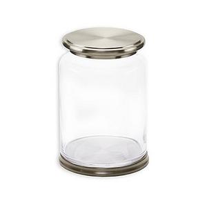 Classic Medium Glass Jar in Brushed Nickel