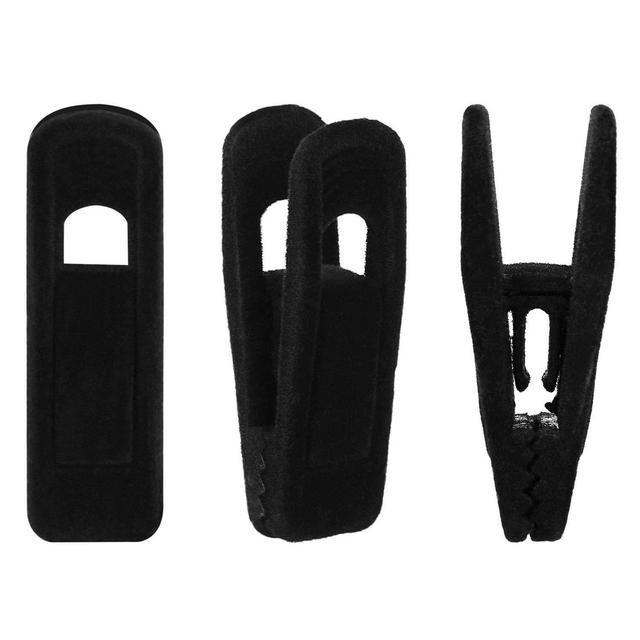 Corodo Velvet Hangers Clips 80 Pack, Beige Pants Hangers Velvet Clips, Strong Finger Flocked Clips Perfect for Use with Slim-line Clothes Velvet Hangers (Black)