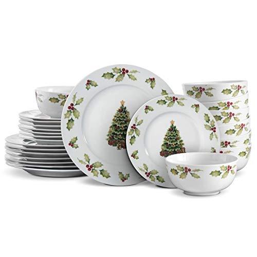 Pfaltzgraff Christmas Day 24 Piece Dinnerware Set, Service for 8