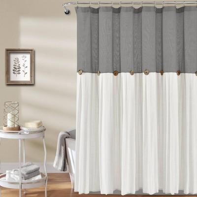 Linen Button Shower Curtain - Lush Décor