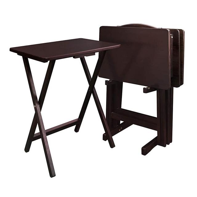 Casual Home 5pcs Tray Table Set, Espresso (New)