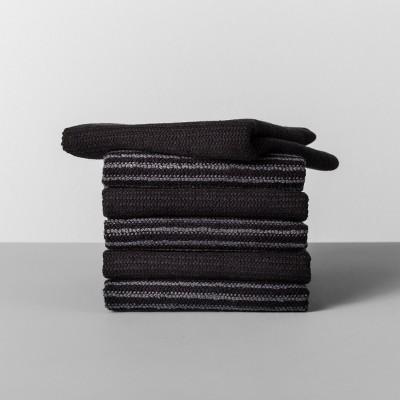 6pk Striped Dishcloth Black - Made By Design™