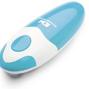 Kitchen Mama Auto Electric Can Opener: Open Your Cans with A Simple Press of Button - Automatic, Hands Free, Smooth Edge, Food-Safe, Battery Operated, YES YOU CAN (Sky Blue)