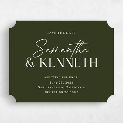 Green Ticket Wedding Save the Date - Sidney Landscape
