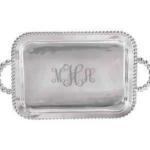 Pearled Service Tray with Engraved Monogram