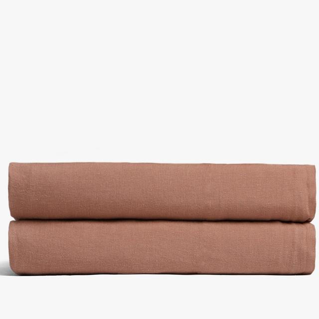 Linen Fitted Sheet: Clay