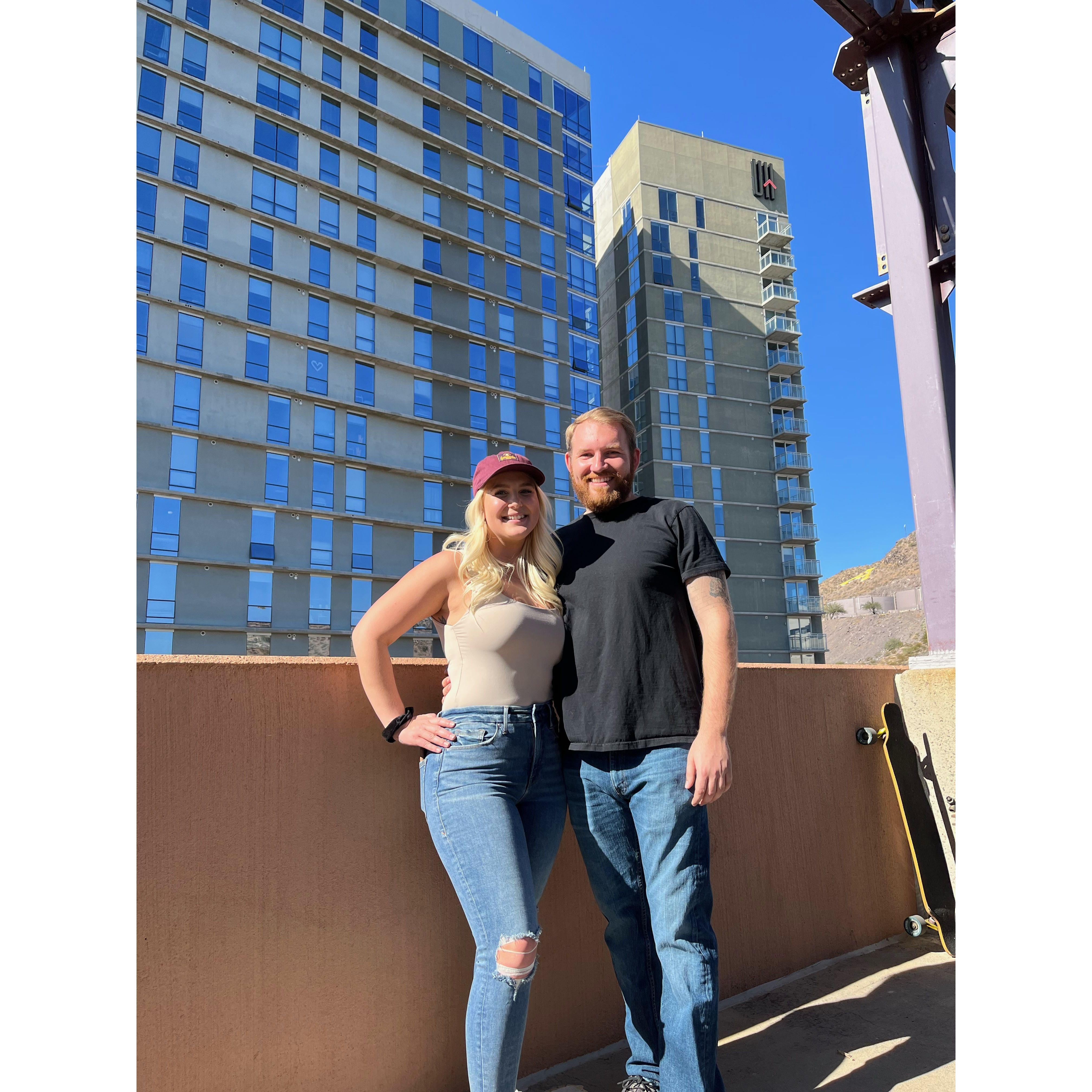 Hunter and Lindsay's first ASU game together.