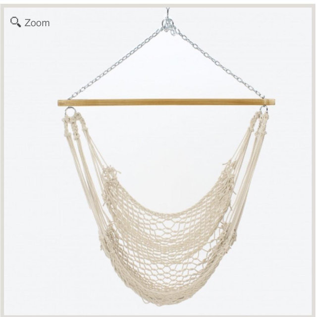 Orginal Pawleys Island S-105 Single Cotton Rope Swing with Oak Spreader Bar, Handcrafted in The USA, for Indoor or Outdoor Use, Size 3 ft. 4 in., 350 Pound Weight Capacity, Natural