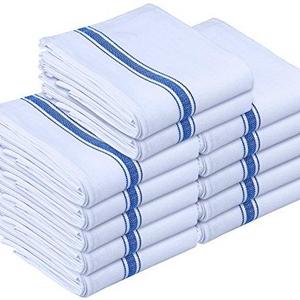Kitchen Towels - Dish Cloth (12 Pack) - Machine Washable Cotton White Kitchen Dishcloths, Dish Towel & Tea Towels (15 x 25 Inch) - by Utopia Towels
