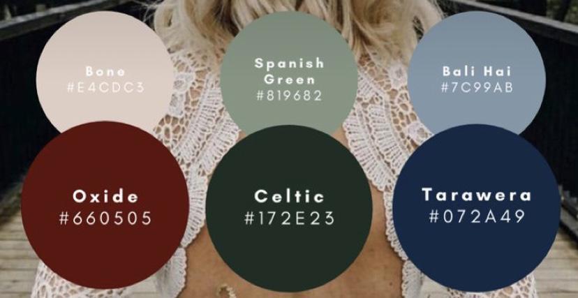 Here is our color Palette! Feel free to match us!!