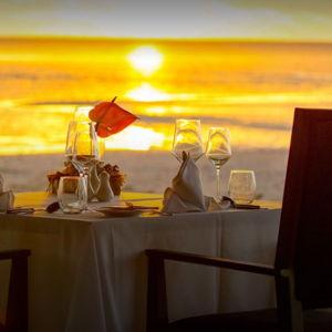 Private beach dining in Fiji