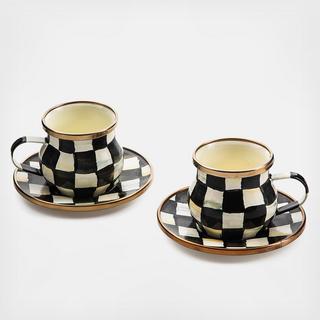 Courtly Check Espresso Cup & Saucer, Set of 2