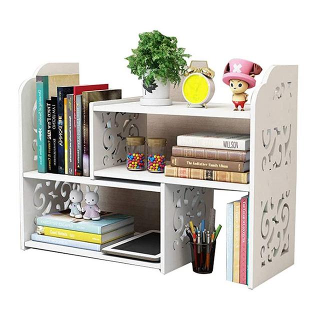 Small Bookshelf for Desktop Storage, Mini Narrow Desk White Versatility Organizers for Women, Kids, Men for Office Decor Accessories