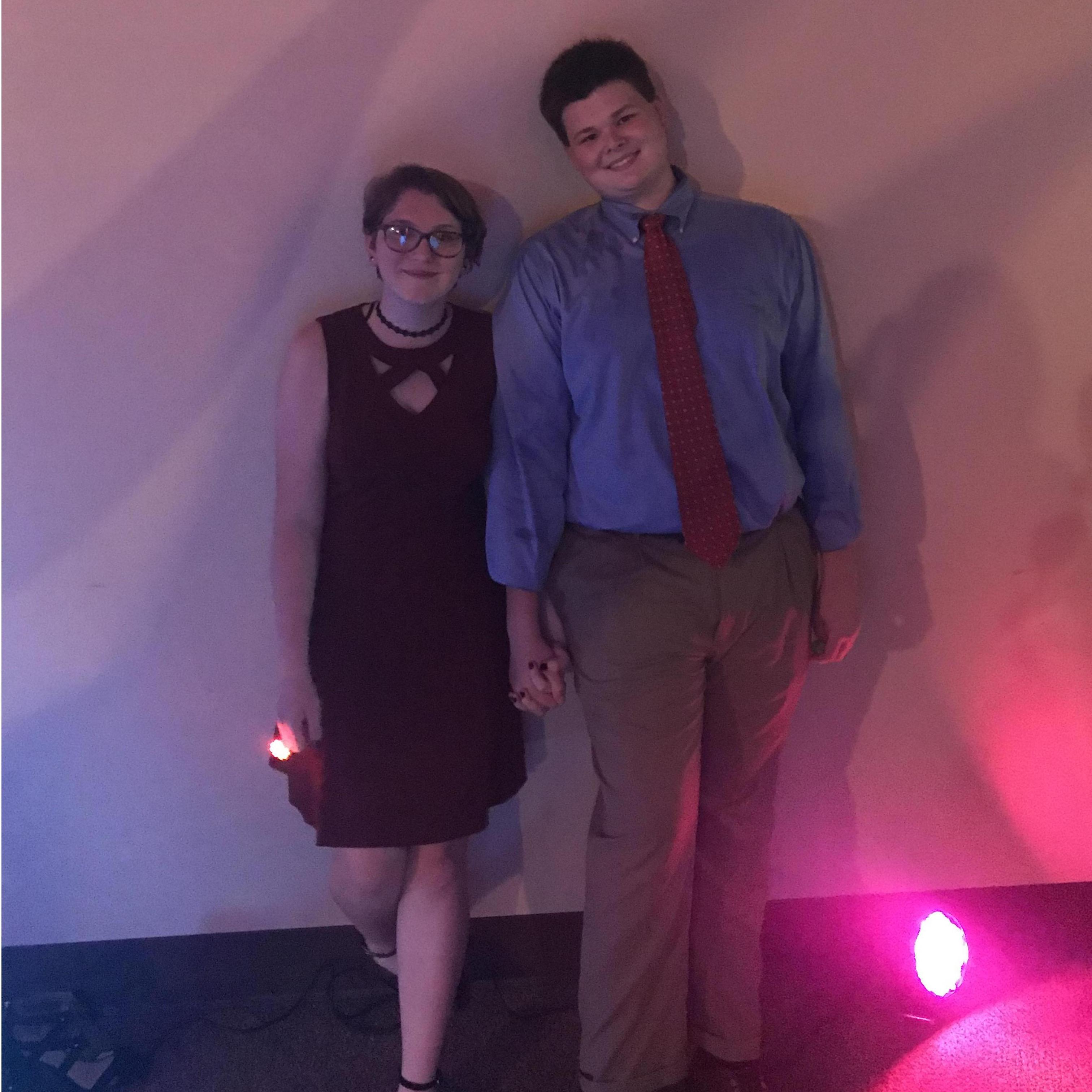 Homecoming our junior year, we didn't go together but we met up and danced together and had a great time