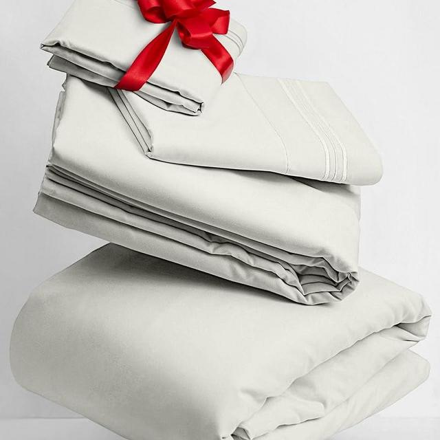 Mellanni Full Sheets Set - 4 PC Iconic Collection Bedding - Hotel Luxury, Extra Soft, Cooling Bed Sheets - Wrinkle, Fade, Stain Resistant (Full, Ivory)