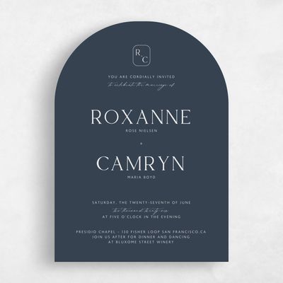 Blue Arch Wedding Invitation - Altair Classic