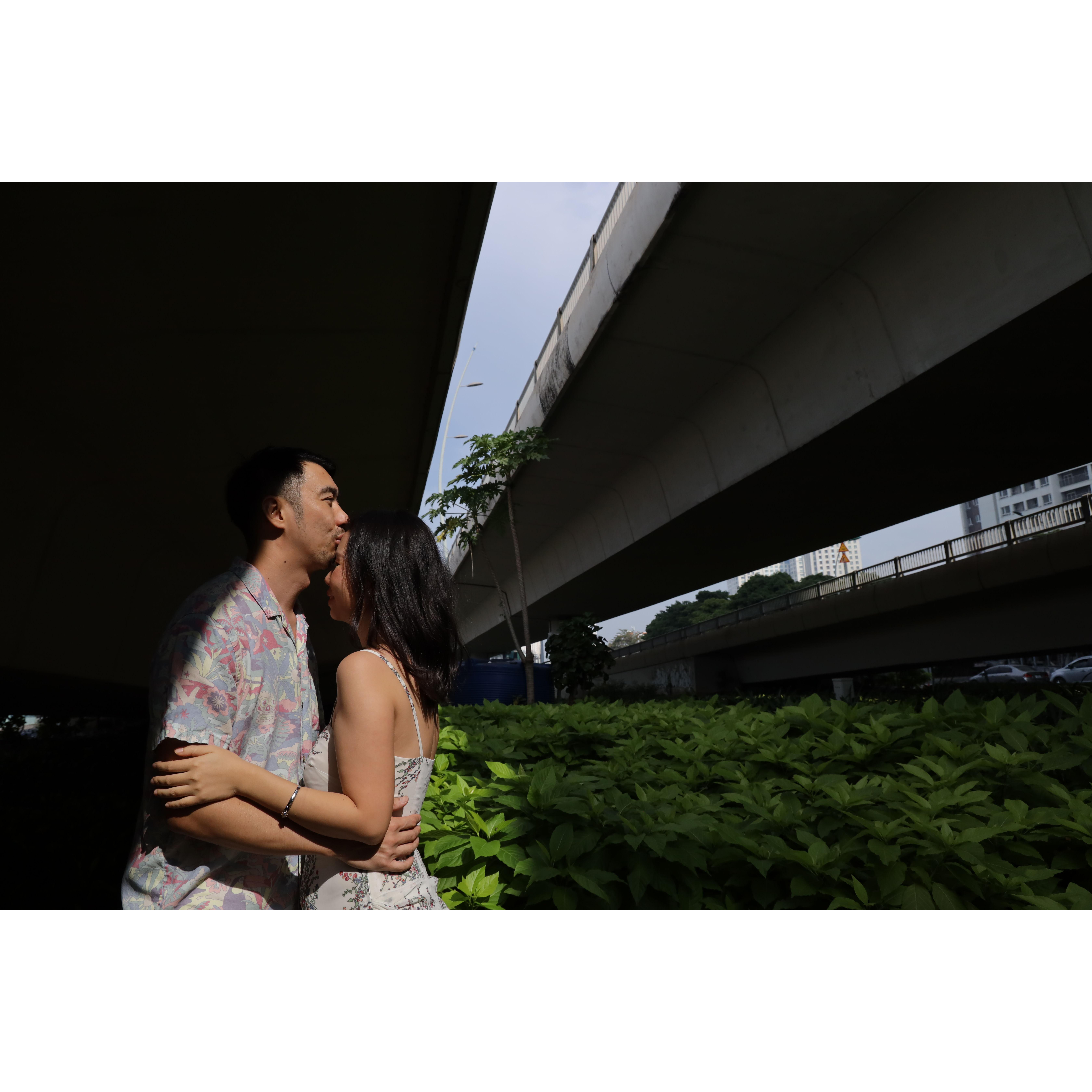 "Under the bridge"