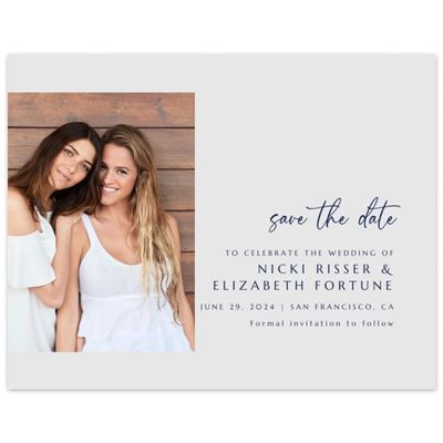 Light Gray, Grey Wedding Digital Save the Date - Mondelli Photo