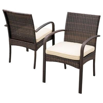 Cordoba 2pk Wicker Patio Dining Chair with Cushion - Christopher Knight Home