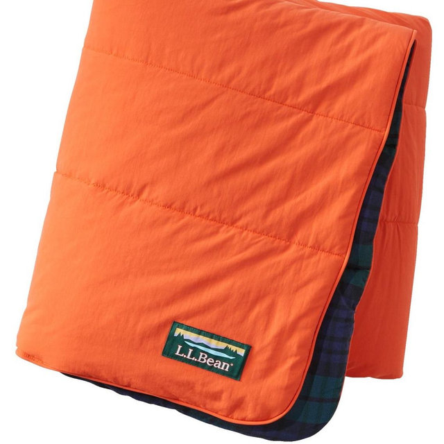 L.L.Bean Flannel Camp Blanket (in Peak Orange/Blackwatch Plaid)