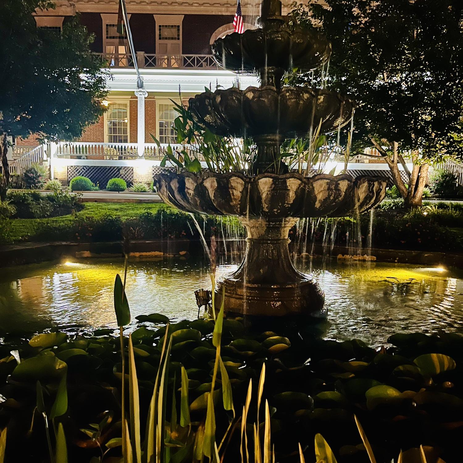 Front porch at night