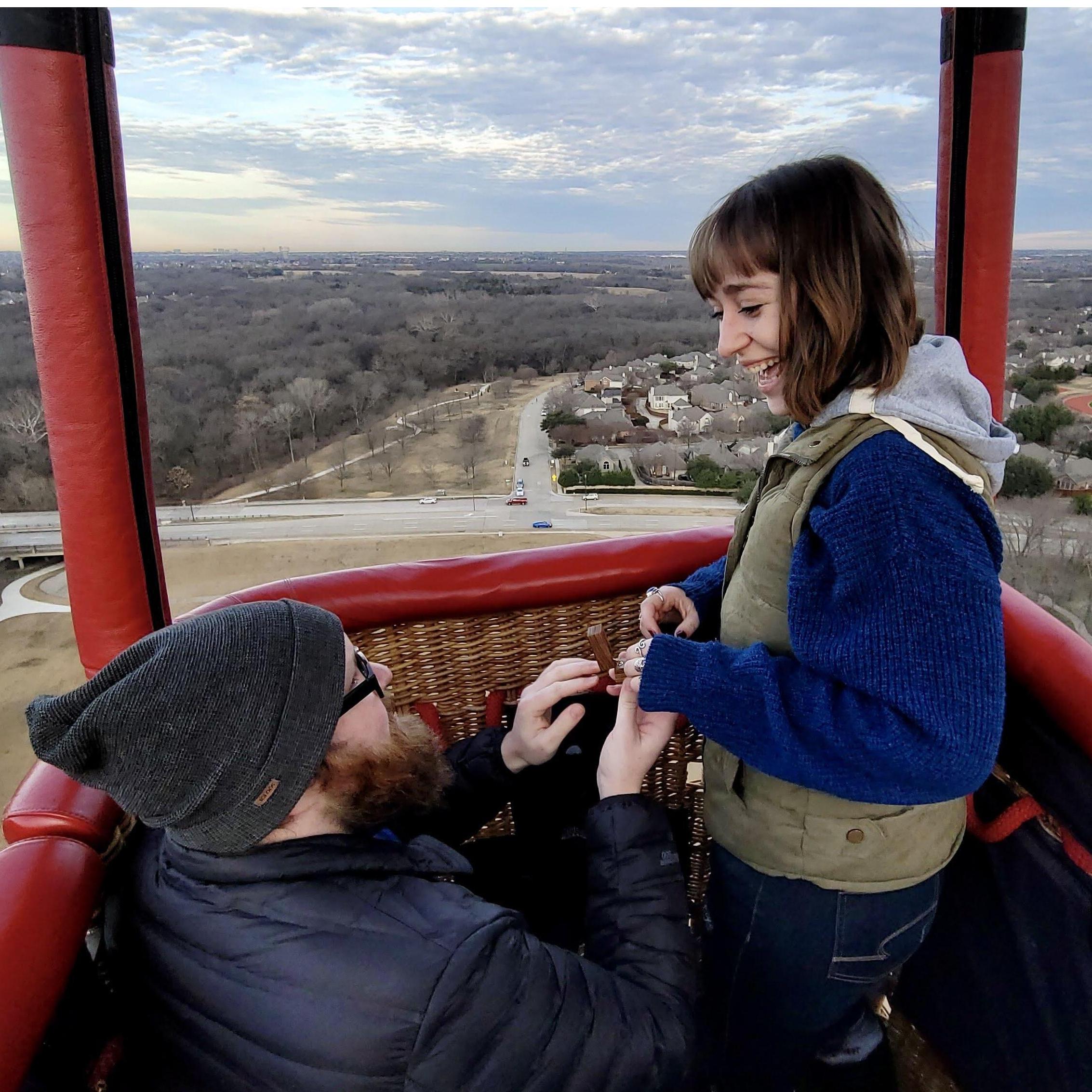 It was tricky for Nate to get down on one knee, since he had knee surgery only a few months before.