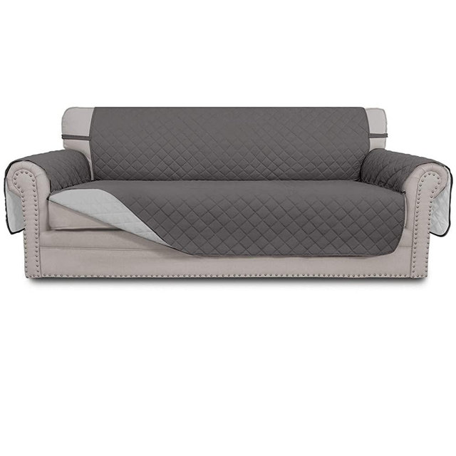 Easy-Going Sofa Slipcover Reversible Sofa Cover Water Resistant Couch Cover Furniture Protector with Elastic Straps for Pets Kids Children Dog Cat(Oversized Sofa, Gray/Light Gray)