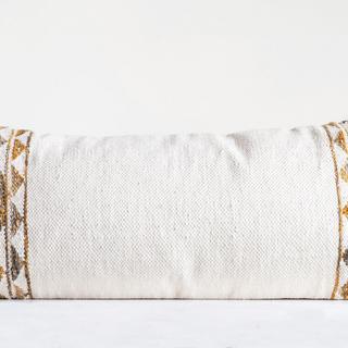 Rectangle Handwoven Wool Kilim Pillow with Tassels