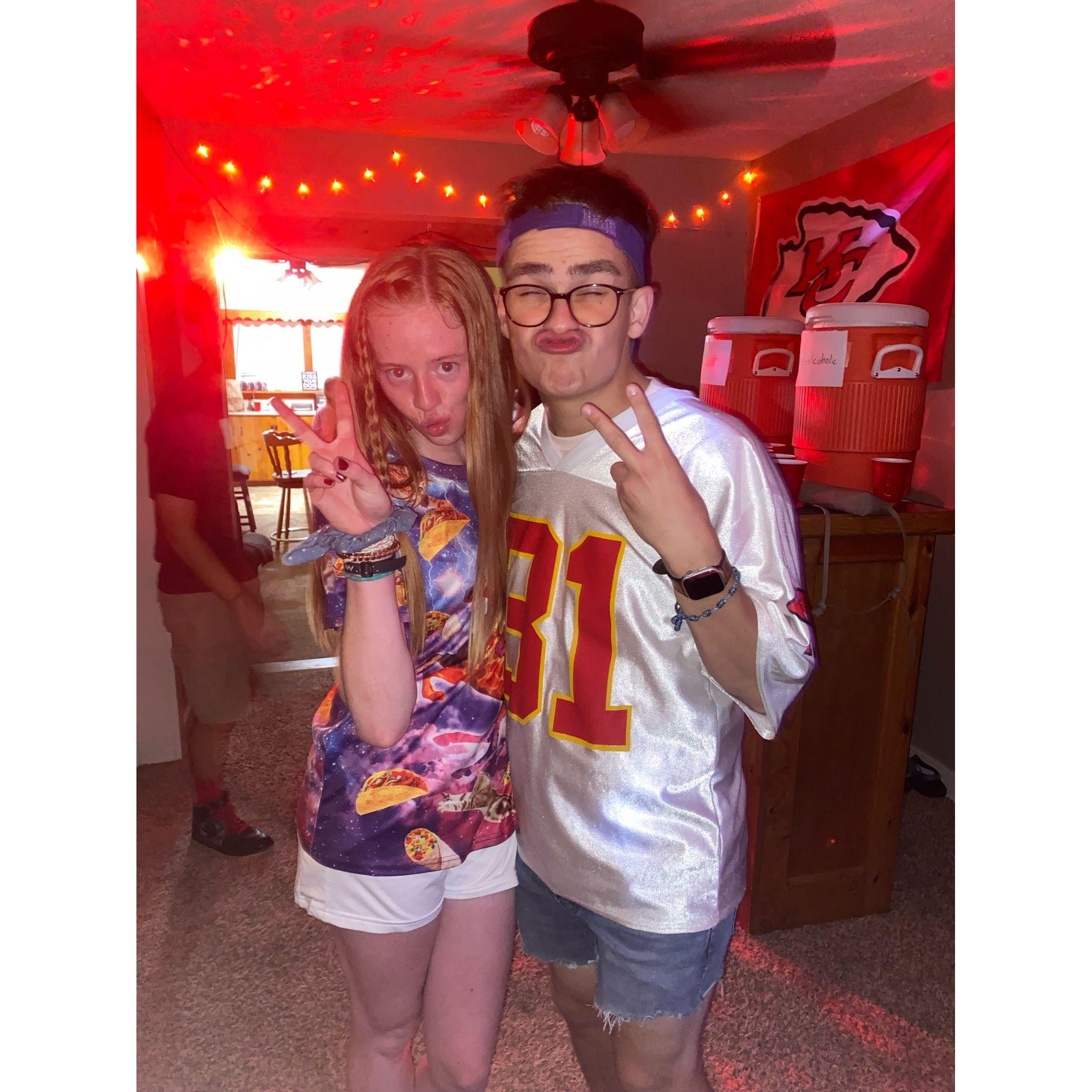 Funnily enough I don't think our middle school selves would have been friends, but here we are at a middle school themed party