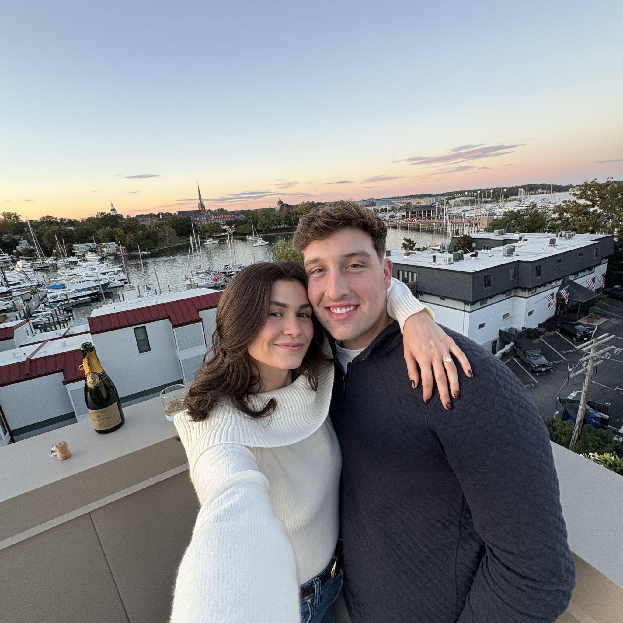 Annapolis rooftop after engagement