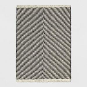 Black/White Zig Zag Woven Area Rug 7'X10' - Project 62™