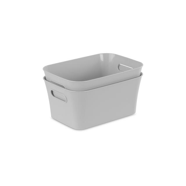Mainstays Set of (2) Small Bins Brushed Silver