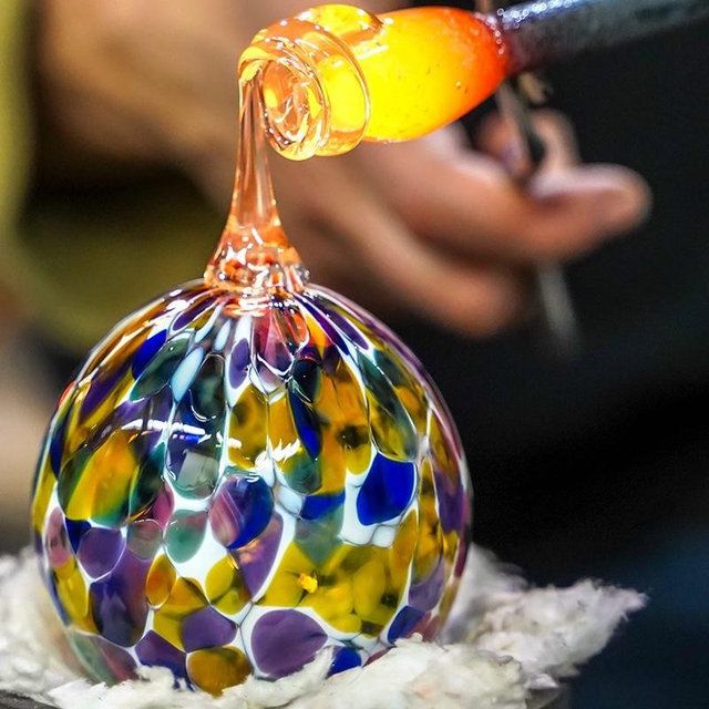 Glass blowing class is Venice!