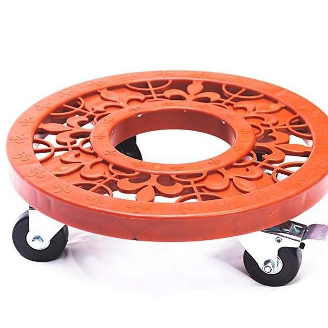 Little Easy, Patio Caddy Plant and Pot Mover; Easy Rolling; Decorative,Heavy Duty, 360° Swivel Locking Wheels; Durable Plastic; Indoor, Outdoor Home and Garden Tool; 12 Inch Plant Dolly (Terra Cotta)
