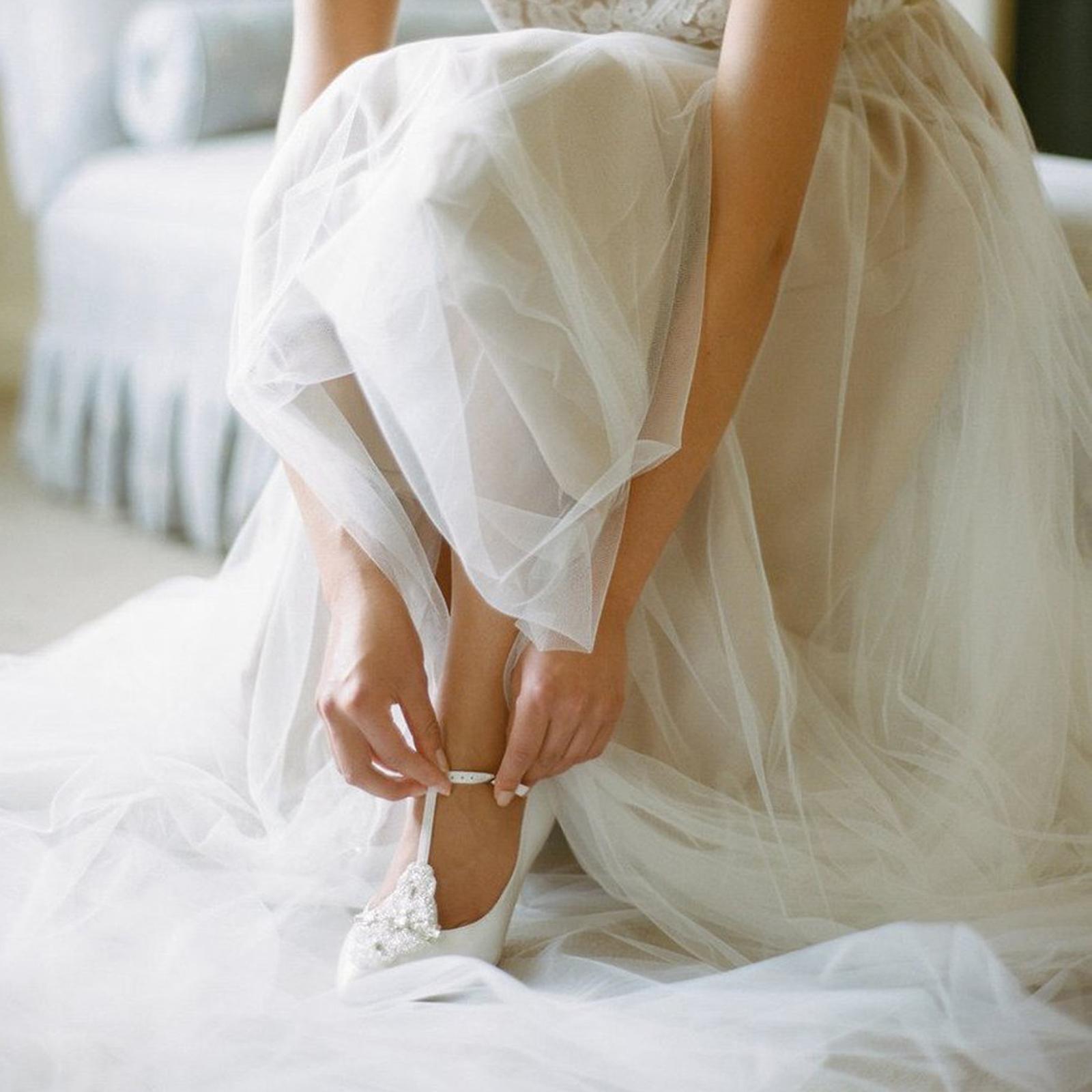 tulle wedding shoes