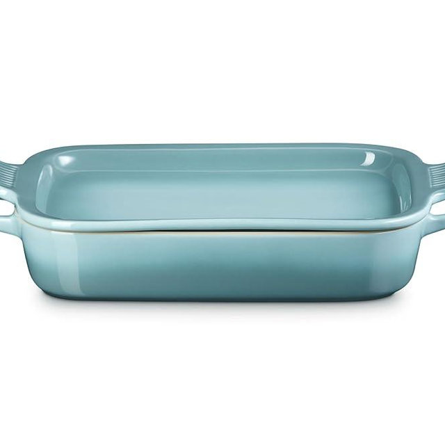 Le Creuset Stoneware Rectangular Dish with Platter Lid, 3 qt., Sea Salt