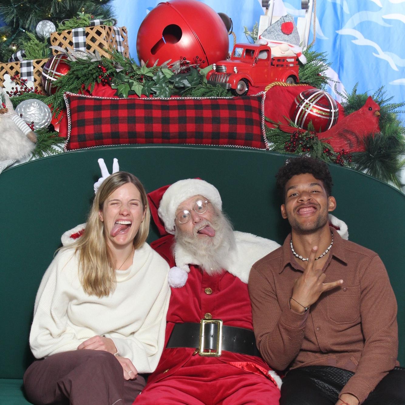 Lyo meeting Santa for the first time.