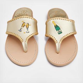 Embroidered Champagne Sandals