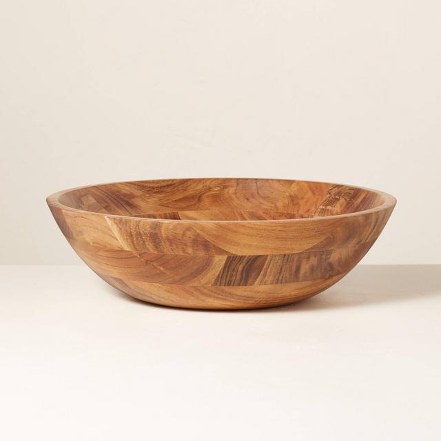 160oz Wood Salad Serving Bowl Brown - Hearth & Hand™ with Magnolia