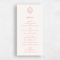Pink Wedding Menu - Petra
