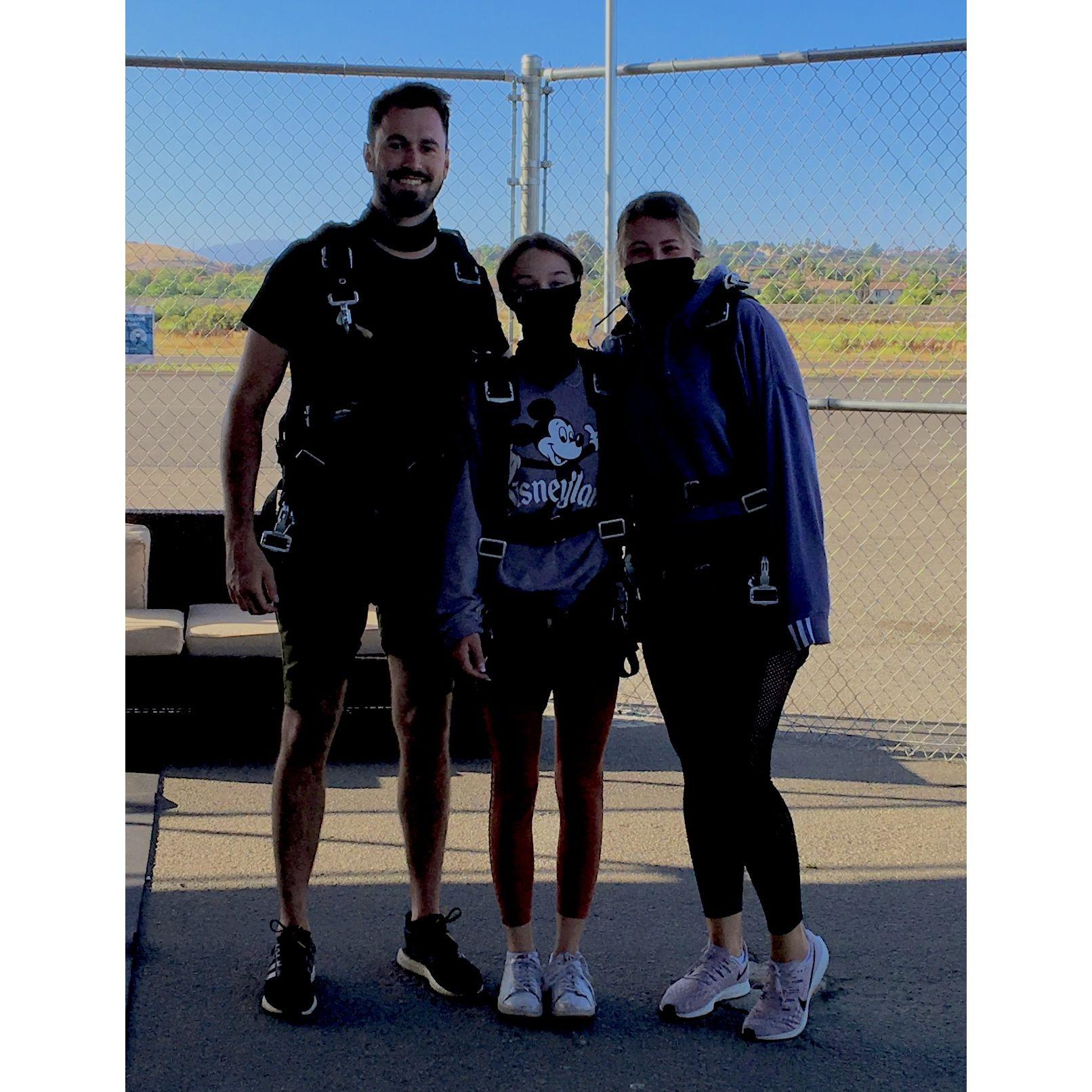 In 2020 we went Sky Diving with Taylor's sister Lexie in Oceanside, CA