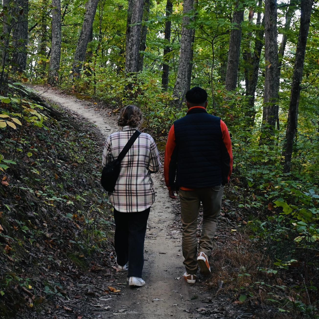 David and I walking back after the proposal