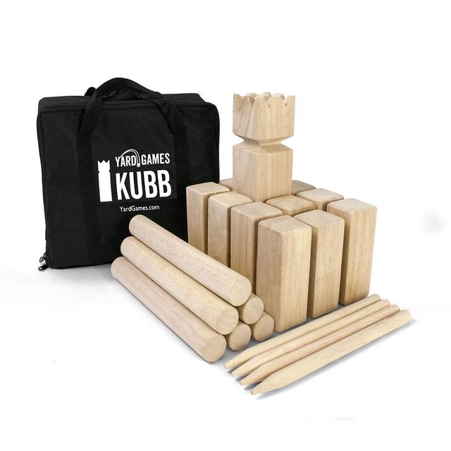 Yard Games Kubb Premium Size Outdoor Tossing Game with Carrying Case, Instructions, and Boundary Markers